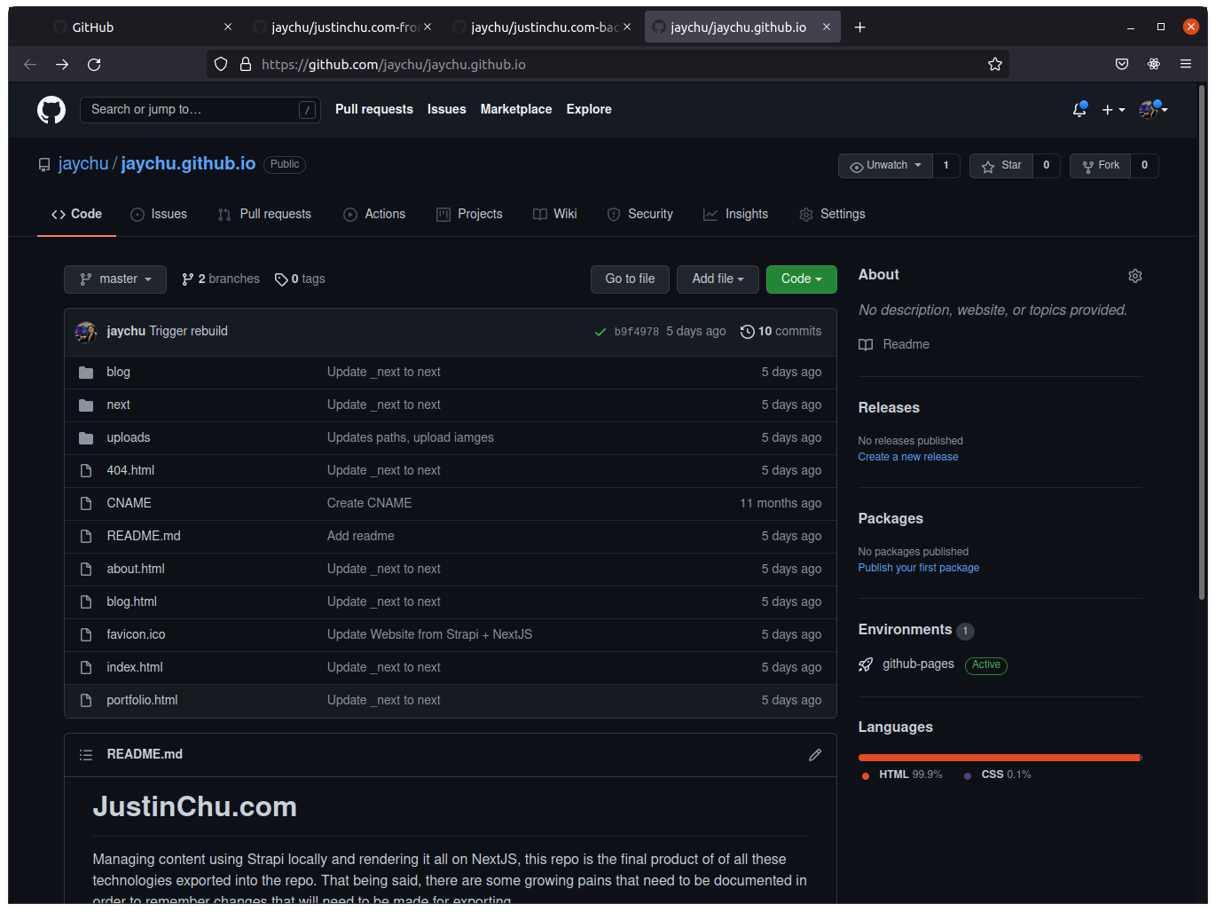 Justin Chu | Full Stack Web Developer | Lessons from Github Pages